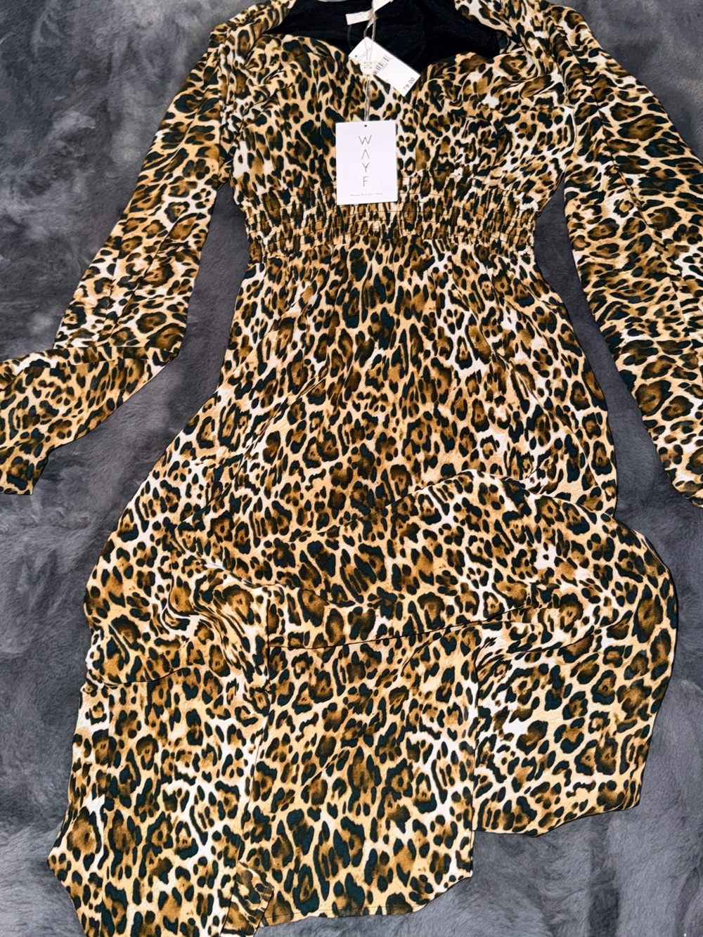 Nordstrom Kids' Leopard Print Long Sleeve Dress - Black, Brown, Cream
